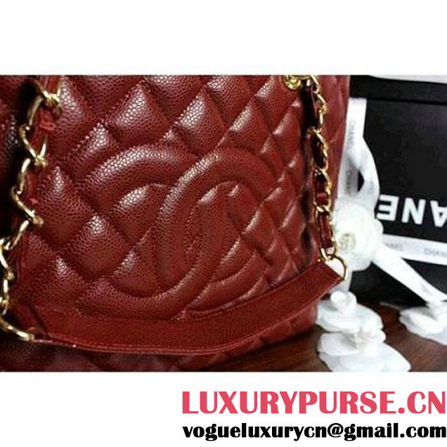Chanel A50995 Wine red Caviar Leather GST Shopping Tote With GHW (A50995-WC ) (A50995-WC )