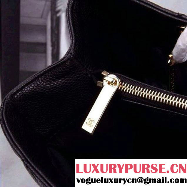 CHANEL Replica Quilted Caviar Leather Grand Shopper Bag In Black(Gold Hardware)  (A50995-G ) (A50995-G )