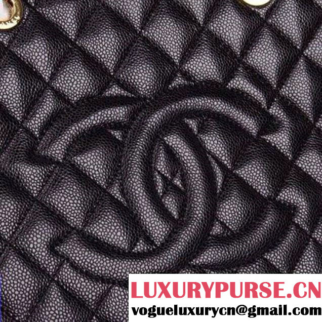 CHANEL Replica Quilted Caviar Leather Grand Shopper Bag In Black(Gold Hardware)  (A50995-G ) (A50995-G )
