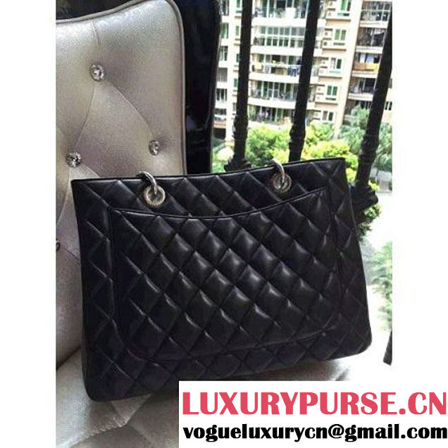 Chanel A50995 Black Lambskin GST Shopping Tote (Silver Hardware) (HOT-112637 )