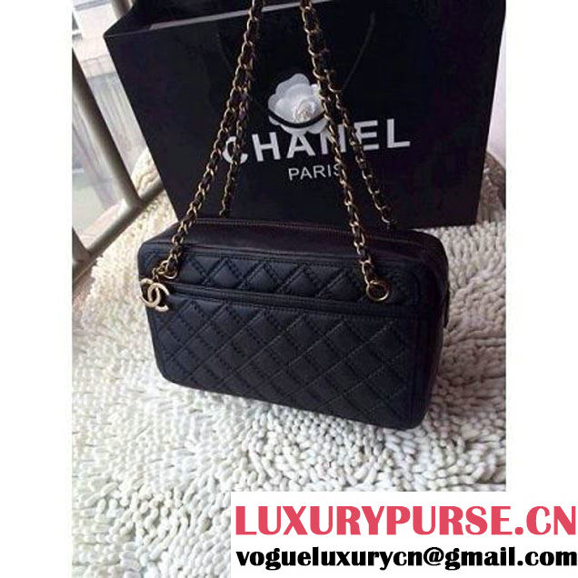 Chanel Black Calfskin Camer Case 2014 (A92368-shunyang ) (A92368-shunyang )