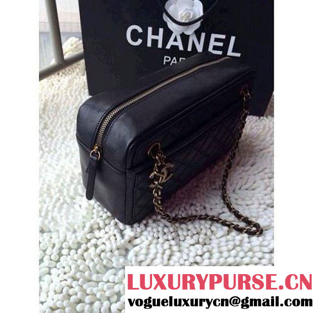 Chanel Black Calfskin Camer Case 2014 (A92368-shunyang ) (A92368-shunyang )