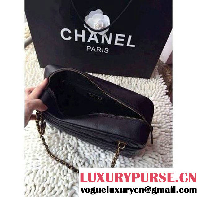 Chanel Black Calfskin Camer Case 2014 (A92368-shunyang ) (A92368-shunyang )