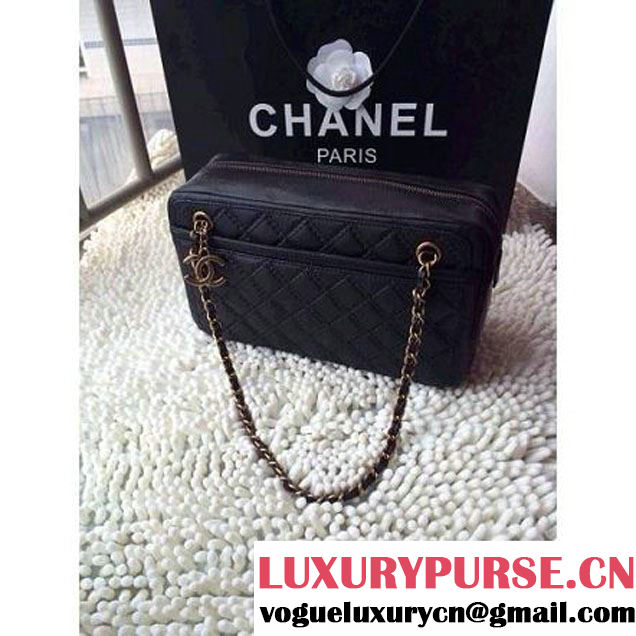 Chanel Black Calfskin Camer Case 2014 (A92368-shunyang ) (A92368-shunyang )