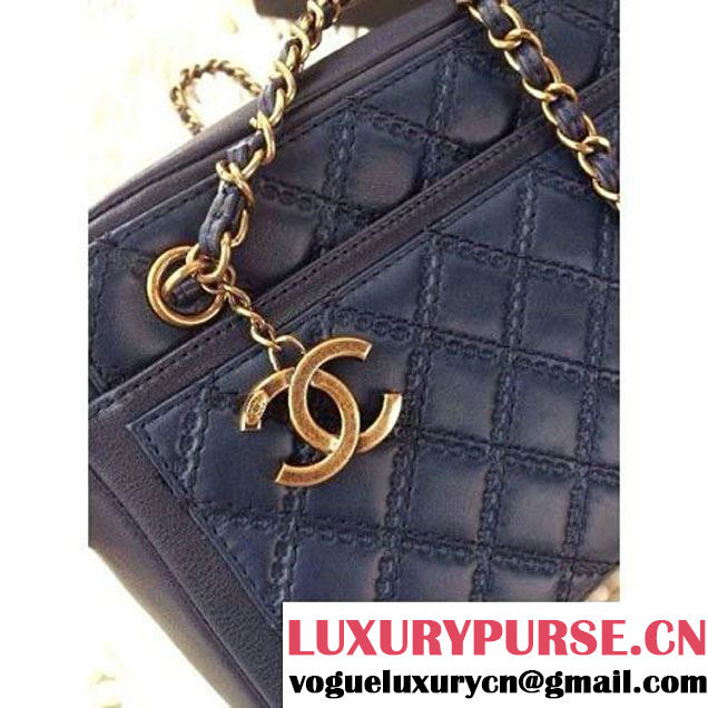 Chanel Blue Calfskin Camer Case 2014 (A92368-shunyang1 ) (A92368-shunyang1 )