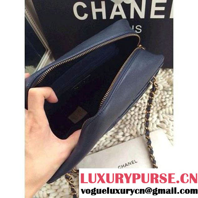 Chanel Blue Calfskin Camer Case 2014 (A92368-shunyang1 ) (A92368-shunyang1 )