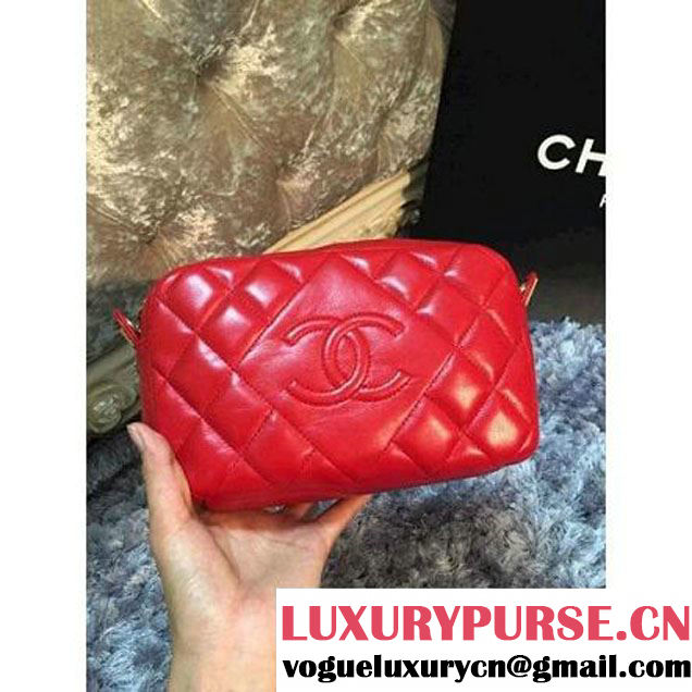 Chanel Small Red Lambskin Camera Case 2013 Fall (2a046-030321 )