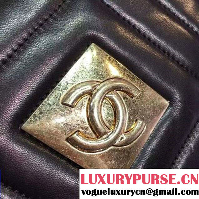 Chanel Black Chevron Camera Case Bag Fall 2015 Runway (2a136-053176 )