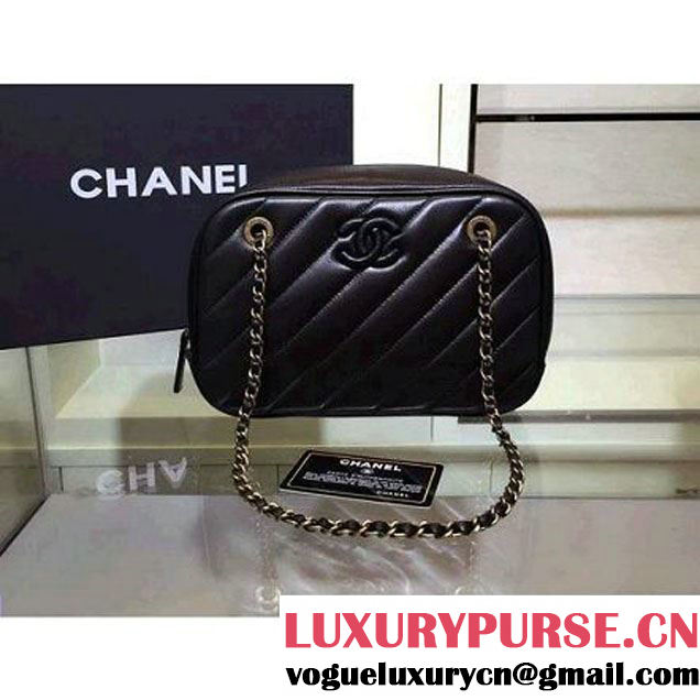 Chanel A92898 Lambskin Camera Case Black Paris-Salzburg 2015 (2a143-071001 )