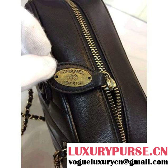 Chanel A92898 Lambskin Camera Case Black Paris-Salzburg 2015 (2a143-071001 )