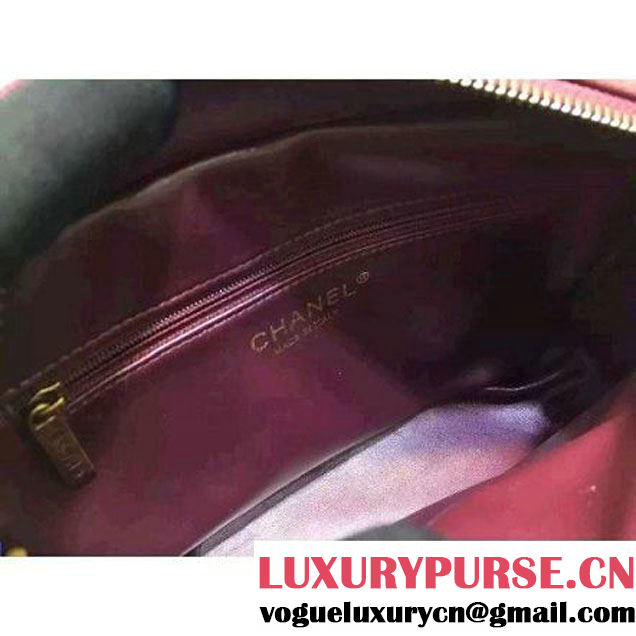 Chanel Small Herringbone Quilted Burgundy Lambskin Camera Case With A Removable Pouch Cruise 2016 (FTH-121104 )