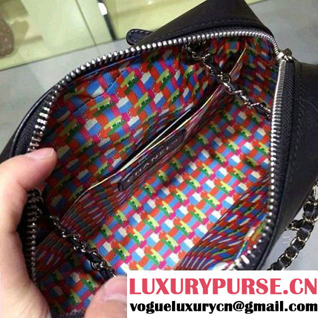 Chanel Small Rubber Camera Case With A Removable Raincoat Black Cruise 2016 (2A143-122124 )