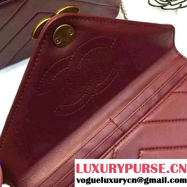 Chanel A93132 Burgundy Lambskin Camera Case Cruise 2016 (2A020-6022609 )