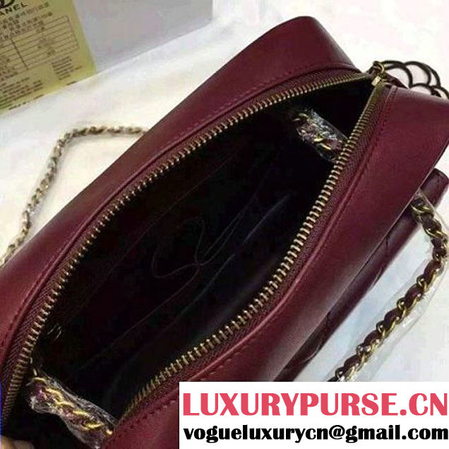 Chanel A93132 Burgundy Lambskin Camera Case Cruise 2016 (2A020-6022609 )