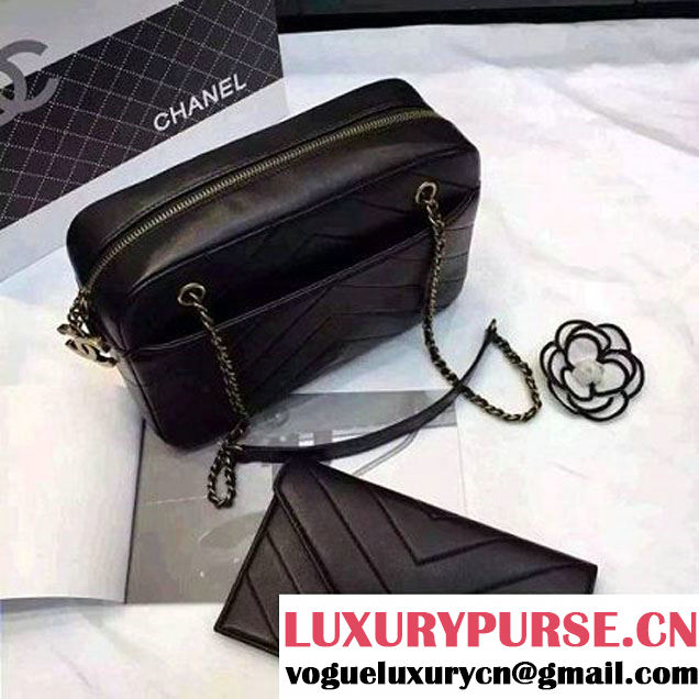 Chanel A93132 Black Lambskin Camera Case Cruise 2016 (2A020-6022610 )