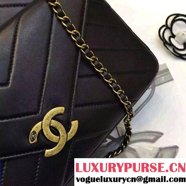 Chanel A93132 Black Lambskin Camera Case Cruise 2016 (2A020-6022610 )