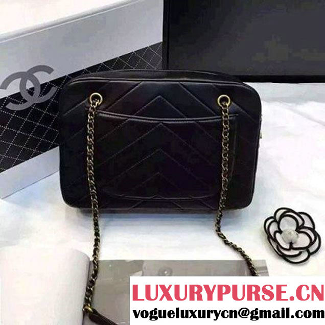Chanel A93132 Black Lambskin Camera Case Cruise 2016 (2A020-6022610 )
