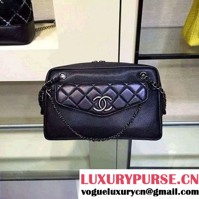 Chanel A93283 Grained Calfskin & Lambskin Camera Case Black Pre S/S 2016 (2A143-6033802 )