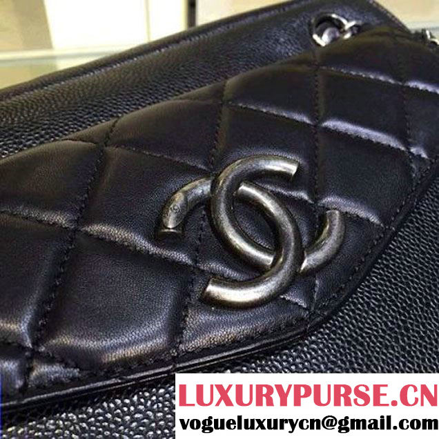 Chanel A93283 Grained Calfskin & Lambskin Camera Case Black Pre S/S 2016 (2A143-6033802 )