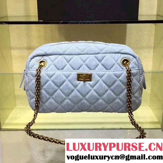 Chanel Washed Denim Camer Case Light Blue A65169 Pre-S/S 2016 (2A143-6040806 )