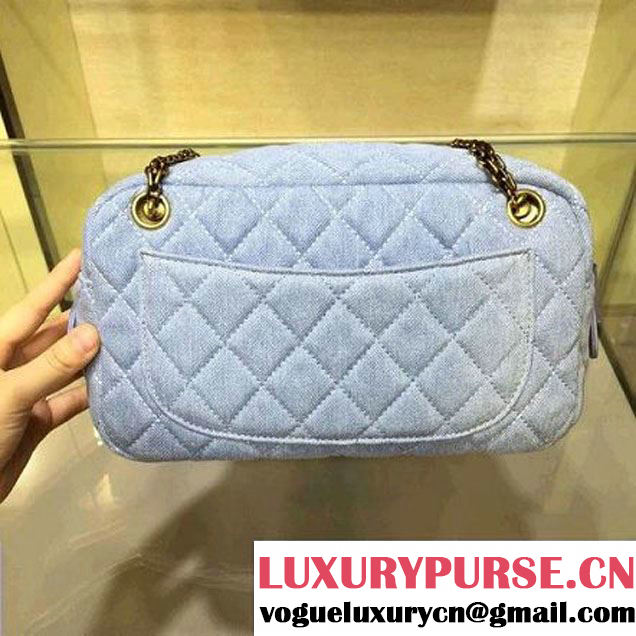 Chanel Washed Denim Camer Case Light Blue A65169 Pre-S/S 2016 (2A143-6040806 )