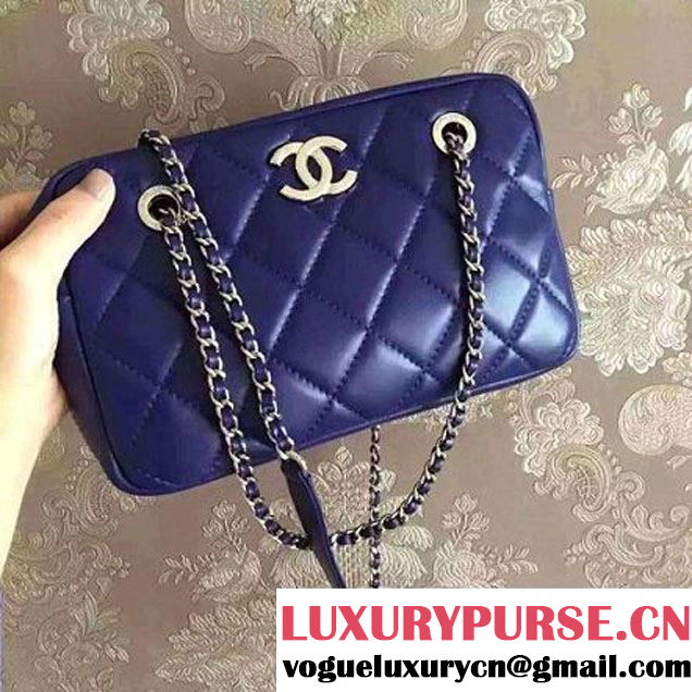 Chanel Calfskin Camera Bag Navy 2016 (2B038-6040812 )