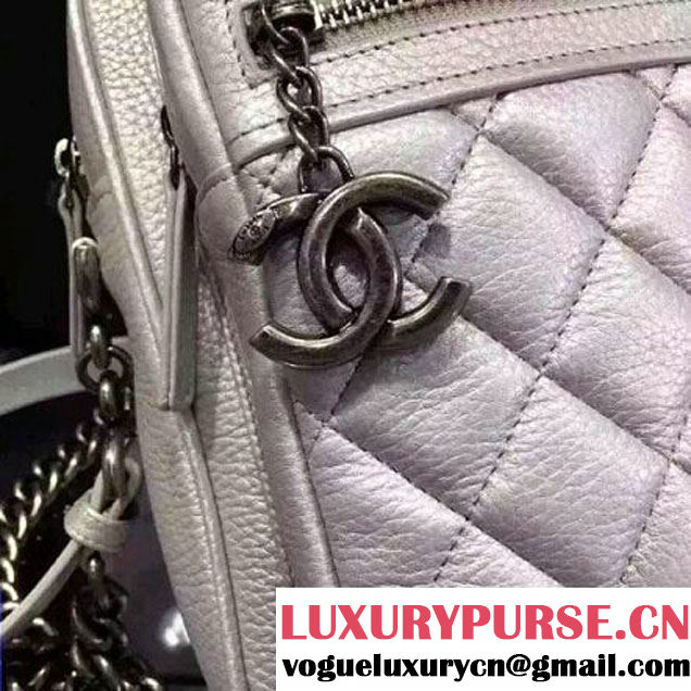 Chanel Calfskin Camera Cross Body Bag Silver 2016 (2A057-6042720 )