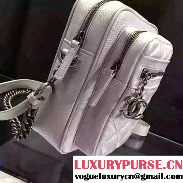 Chanel Calfskin Camera Cross Body Bag Silver 2016 (2A057-6042720 )