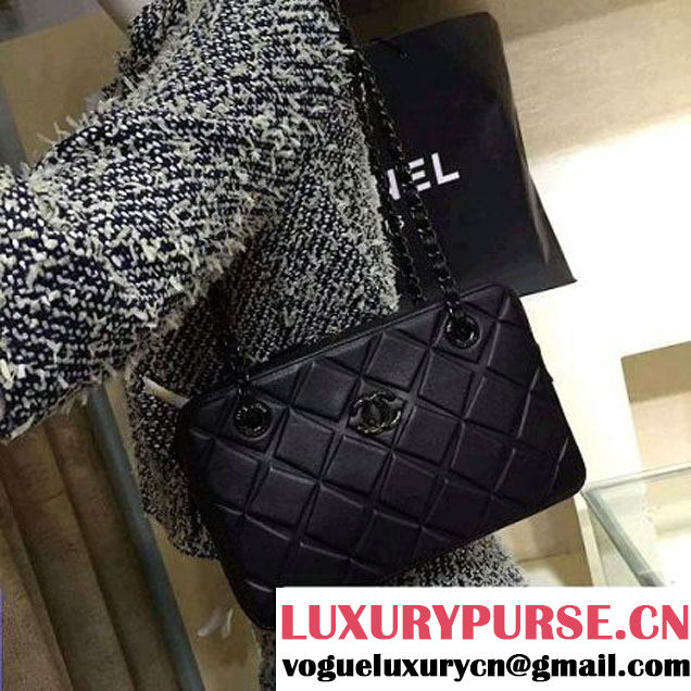 Chanel Lambskin Diamond Quilting Camera Bag Black 2016 (2a143-6052742 )