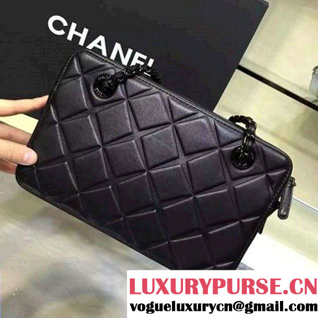 Chanel Lambskin Diamond Quilting Camera Bag Black 2016 (2a143-6052742 )