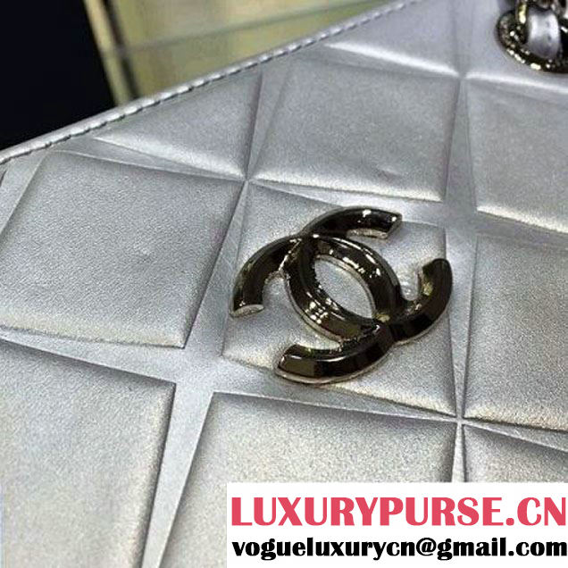Chanel Lambskin Diamond Quilting Camera Bag Silver 2016 (2a143-6052730 )