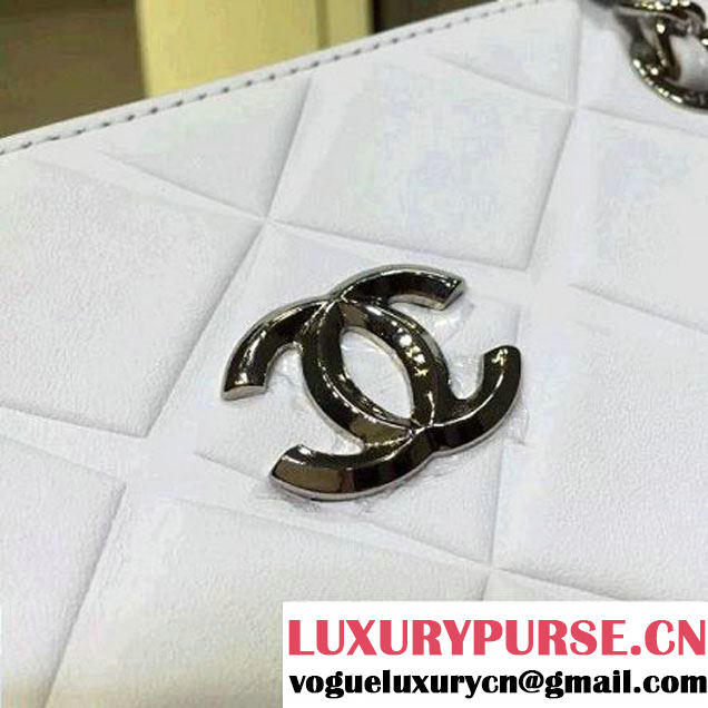 Chanel Lambskin Diamond Quilting Camera Bag White 2016 (2a143-6052729 )