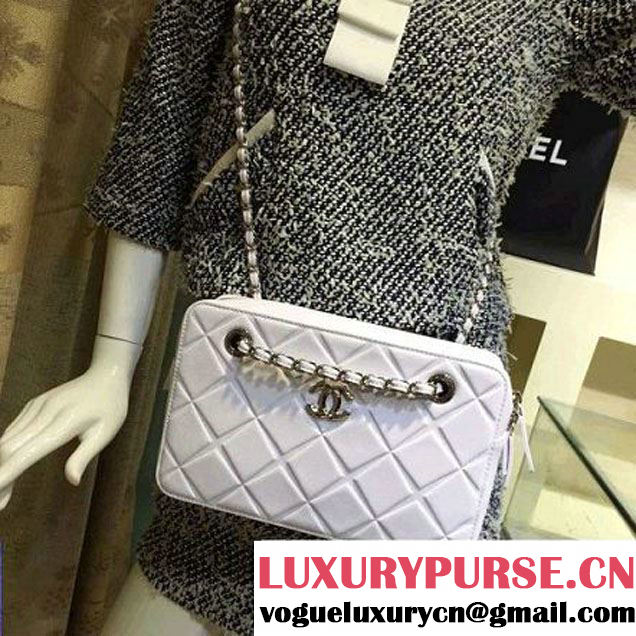 Chanel Lambskin Diamond Quilting Camera Bag White 2016 (2a143-6052729 )
