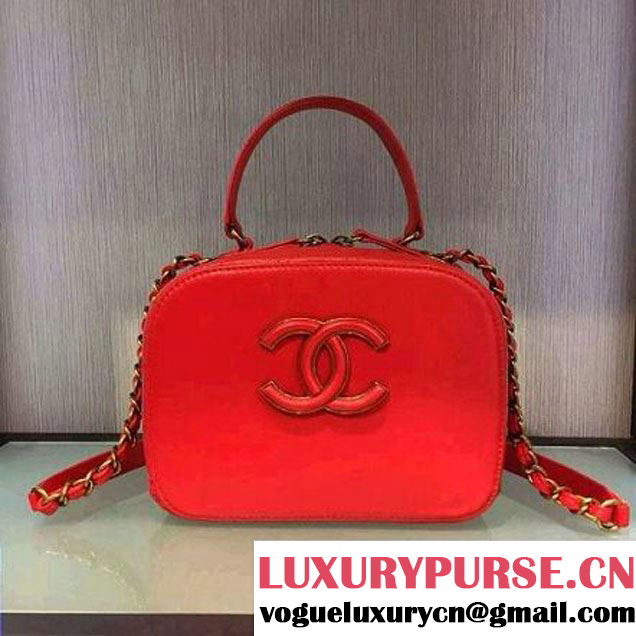 Chanel A93463 Coco Curve Calfskin Vanity Case Bag Red Paris 201 (2A143-6061814 )