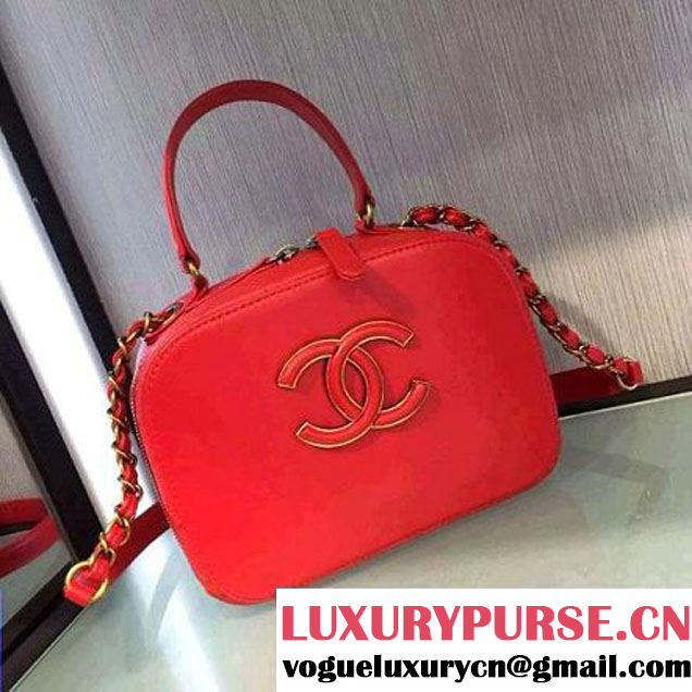 Chanel A93463 Coco Curve Calfskin Vanity Case Bag Red Paris 201 (2A143-6061814 )