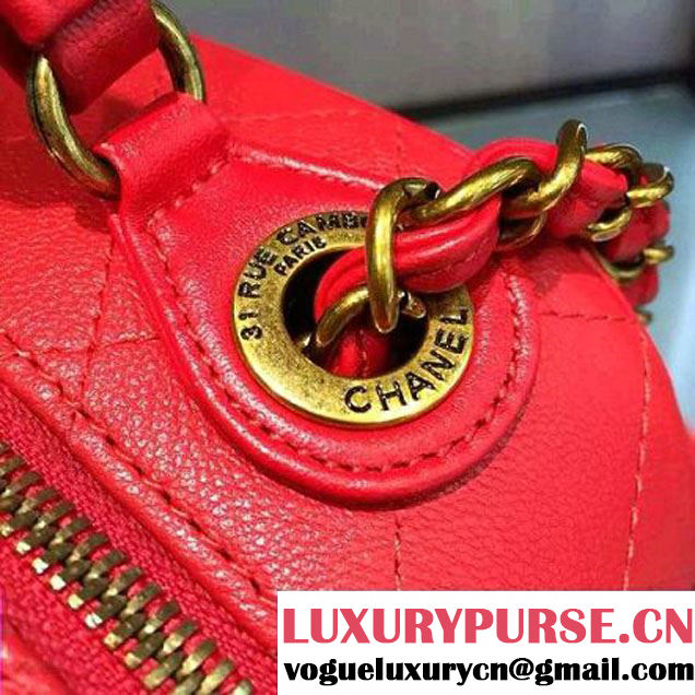 Chanel A93463 Coco Curve Calfskin Vanity Case Bag Red Paris 201 (2A143-6061814 )