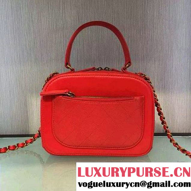 Chanel A93463 Coco Curve Calfskin Vanity Case Bag Red Paris 201 (2A143-6061814 )