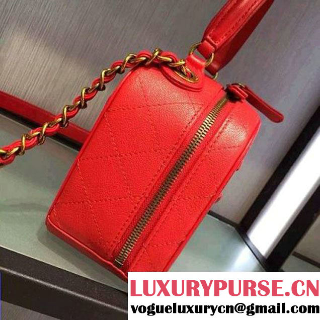 Chanel A93463 Coco Curve Calfskin Vanity Case Bag Red Paris 201 (2A143-6061814 )