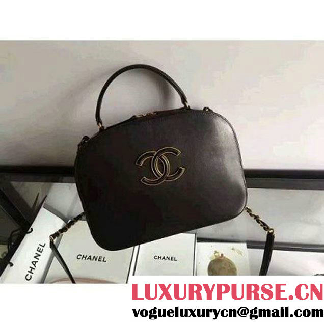 Chanel A93464 Calfskin and Goatskin Vanity Case Bag Black 2016 (1A145-6070414 )