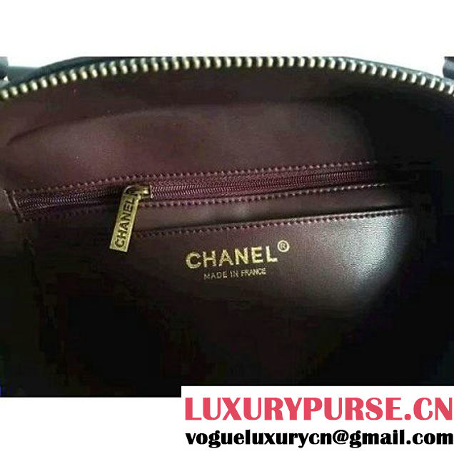 Chanel A93464 Calfskin and Goatskin Vanity Case Bag Black 2016 (1A145-6070414 )