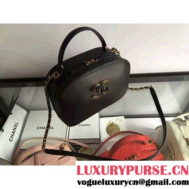 Chanel A93464 Calfskin and Goatskin Vanity Case Bag Black 2016 (1A145-6070414 )