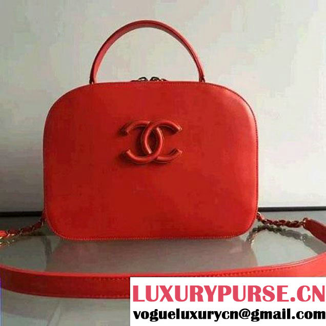 Chanel A93464 Calfskin and Goatskin Vanity Case Bag Red 2016 (1A145-6070415 )