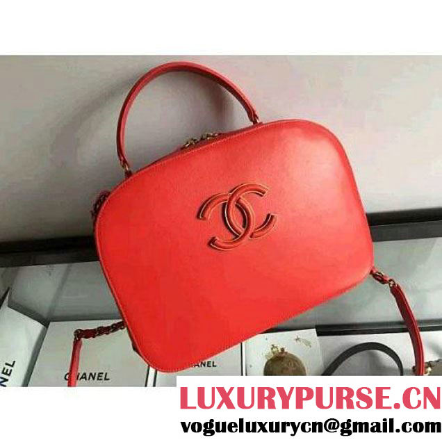 Chanel A93464 Calfskin and Goatskin Vanity Case Bag Red 2016 (1A145-6070415 )
