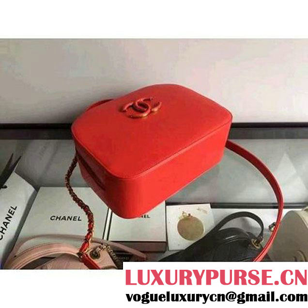 Chanel A93464 Calfskin and Goatskin Vanity Case Bag Red 2016 (1A145-6070415 )