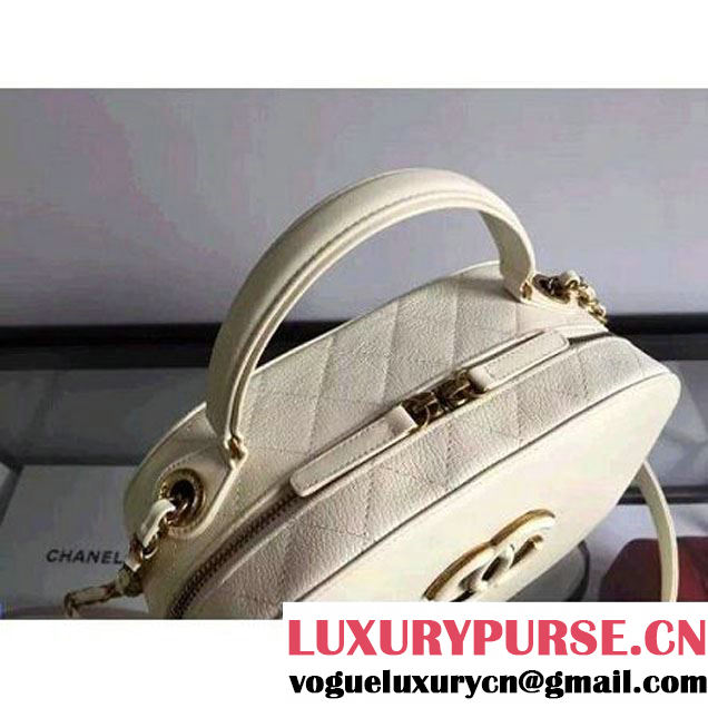 Chanel A93464 Calfskin and Goatskin Vanity Case Bag Off-white 2016 (1A145-6070416 )
