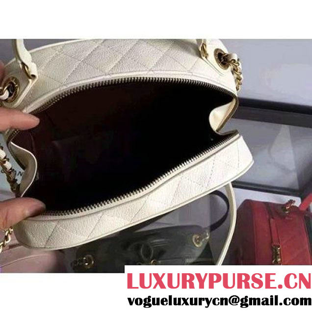 Chanel A93464 Calfskin and Goatskin Vanity Case Bag Off-white 2016 (1A145-6070416 )