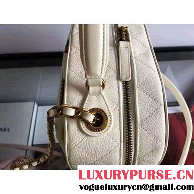 Chanel A93464 Calfskin and Goatskin Vanity Case Bag Off-white 2016 (1A145-6070416 )