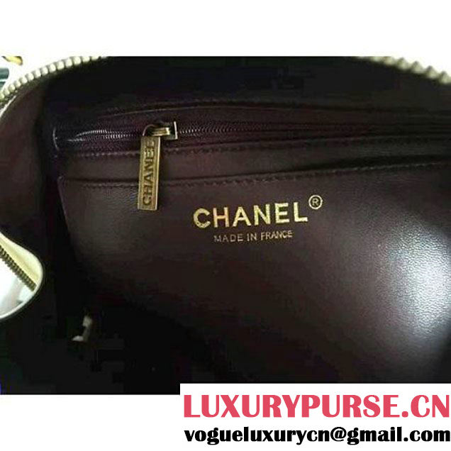 Chanel A93464 Calfskin and Goatskin Vanity Case Bag Off-white 2016 (1A145-6070416 )