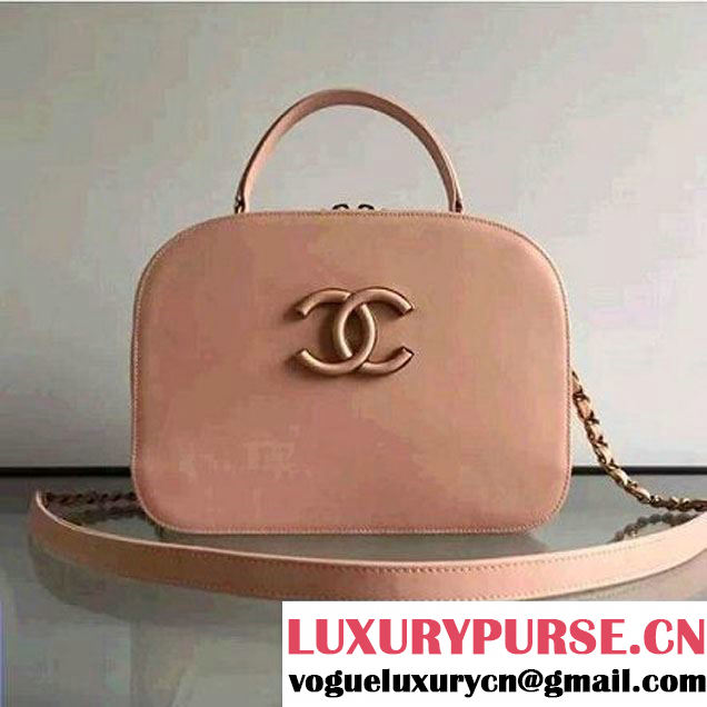 Chanel A93464 Calfskin and Goatskin Vanity Case Bag Pale Pink 2016 (1A145-6070417 )