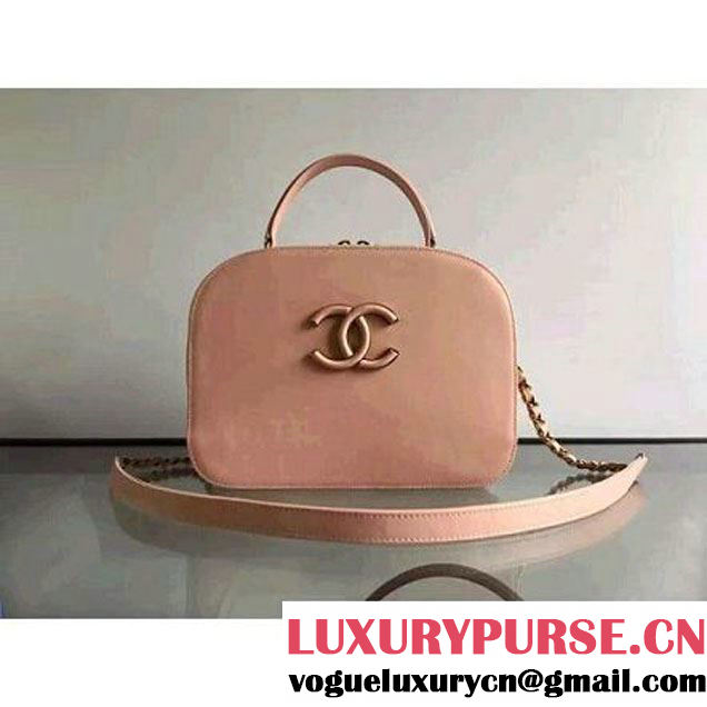 Chanel A93464 Calfskin and Goatskin Vanity Case Bag Pale Pink 2016 (1A145-6070417 )